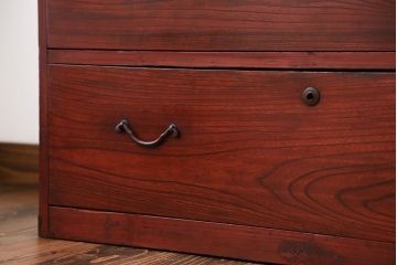 レトロ家具　昭和レトロ　欅材　時代箪笥ローボード(2)