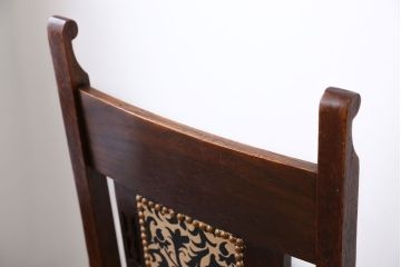 アンティーク家具　イギリスアンティーク　オーク材　キャスター付きチェア