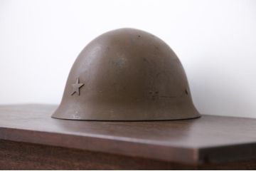 旧日本軍・90式鉄帽当時物(鉄兜・ヘルメット)(R-015282)