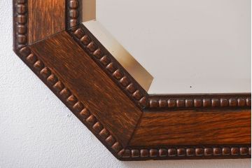 アンティーク雑貨　イギリスアンティーク　オーク材　壁掛けミラー