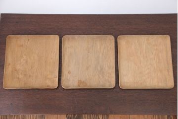 アンティーク雑貨　古い木味の角盆10枚セット(茶道具・彫刻・トレー)