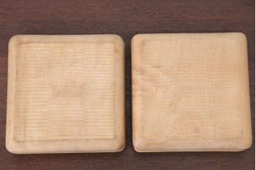 アンティーク雑貨　古い木味の角盆10枚セット(茶道具・彫刻・トレー)