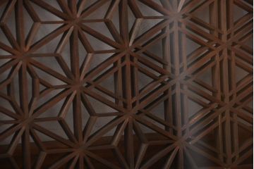 古民具・骨董　ガラス付き書院欄間