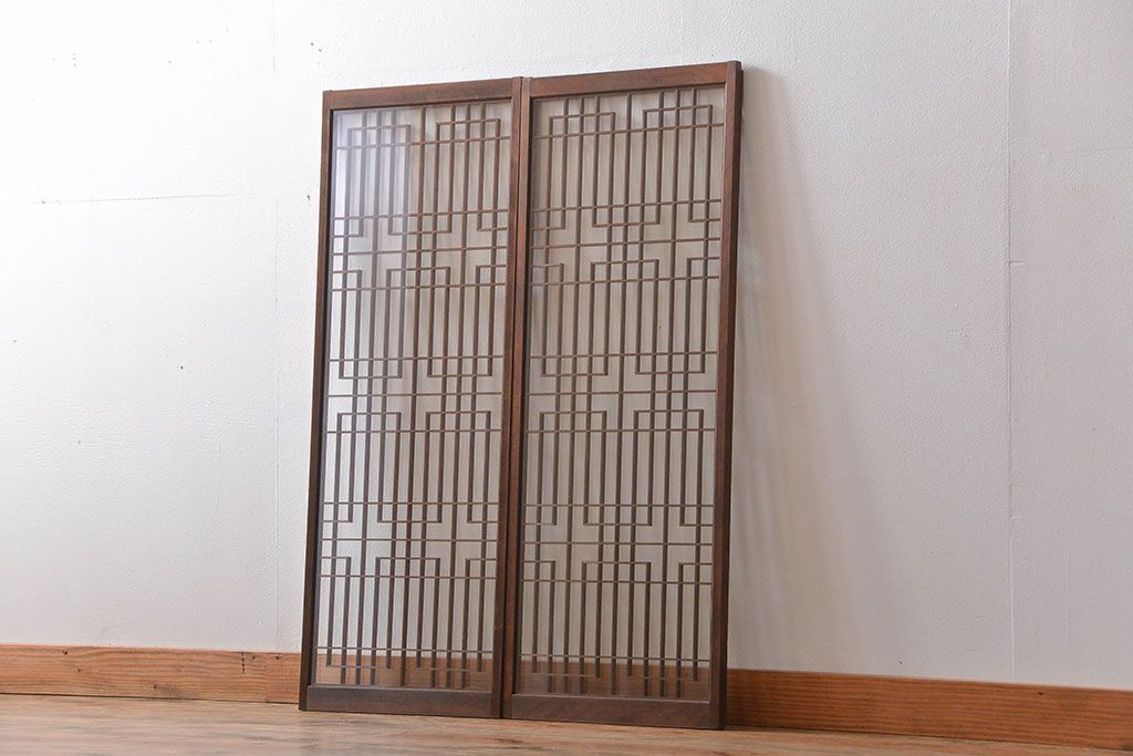 古民具・骨董　書院戸2枚セット(2)