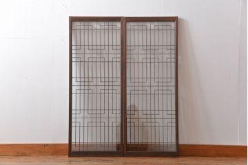 古民具・骨董　書院戸2枚セット(2)