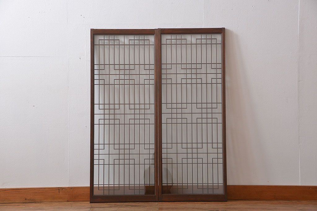 古民具・骨董　書院戸2枚セット(2)