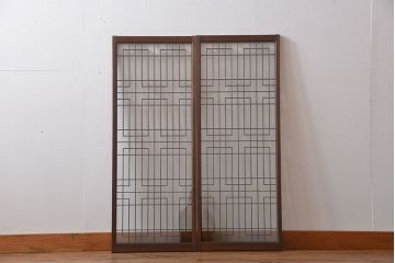 古民具・骨董　書院戸2枚セット(2)