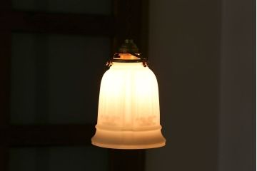 イギリスアンティーク　ガラスシェード照明