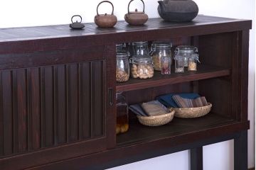 アンティーク家具　古民具・骨董　脚付き!六尺　水屋箪笥サイドボード