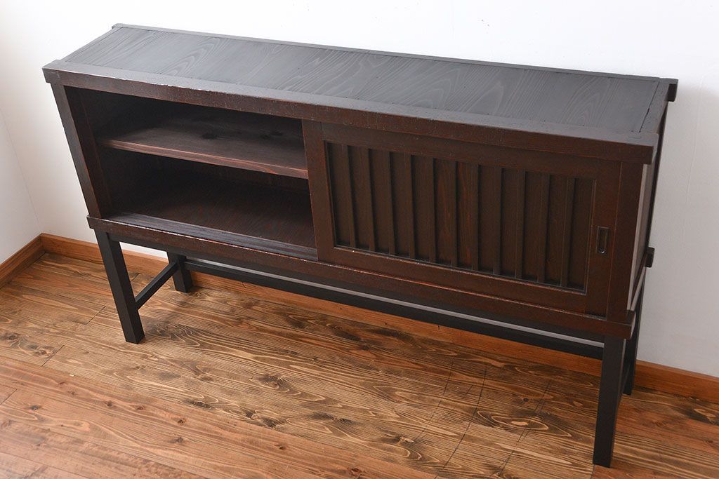 アンティーク家具　古民具・骨董　脚付き!六尺　水屋箪笥サイドボード