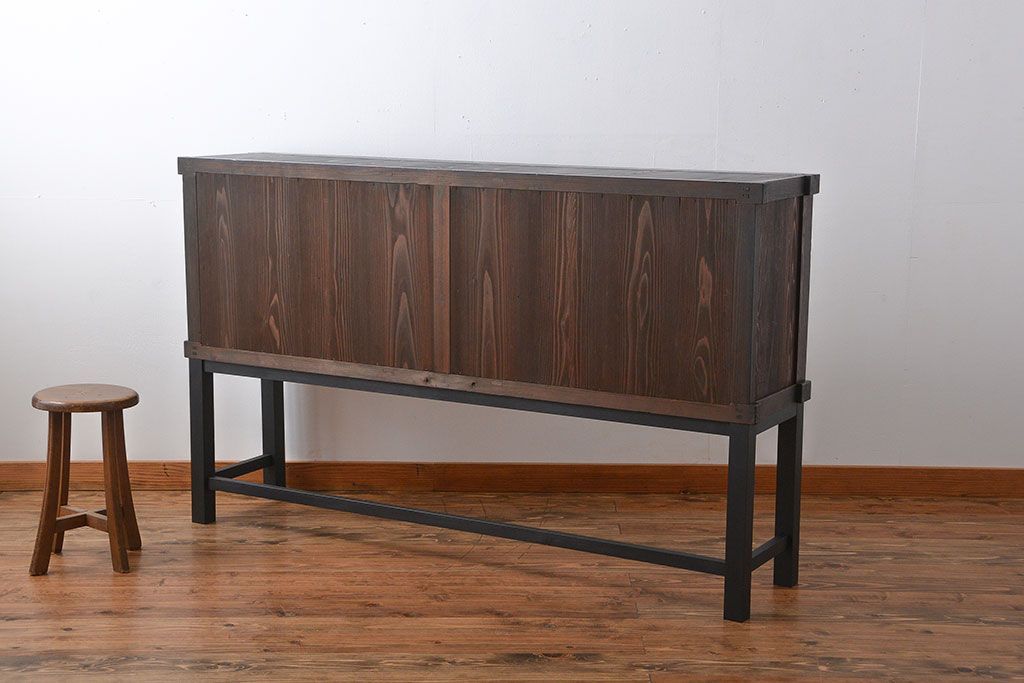 アンティーク家具　古民具・骨董　脚付き!六尺　水屋箪笥サイドボード