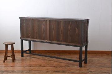 アンティーク家具　古民具・骨董　脚付き!六尺　水屋箪笥サイドボード