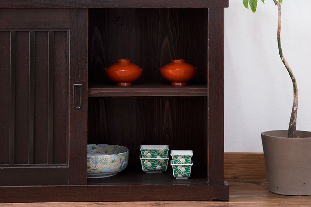 アンティーク家具　古民具・骨董　和モダンスタイル　六尺水屋箪笥サイドボード