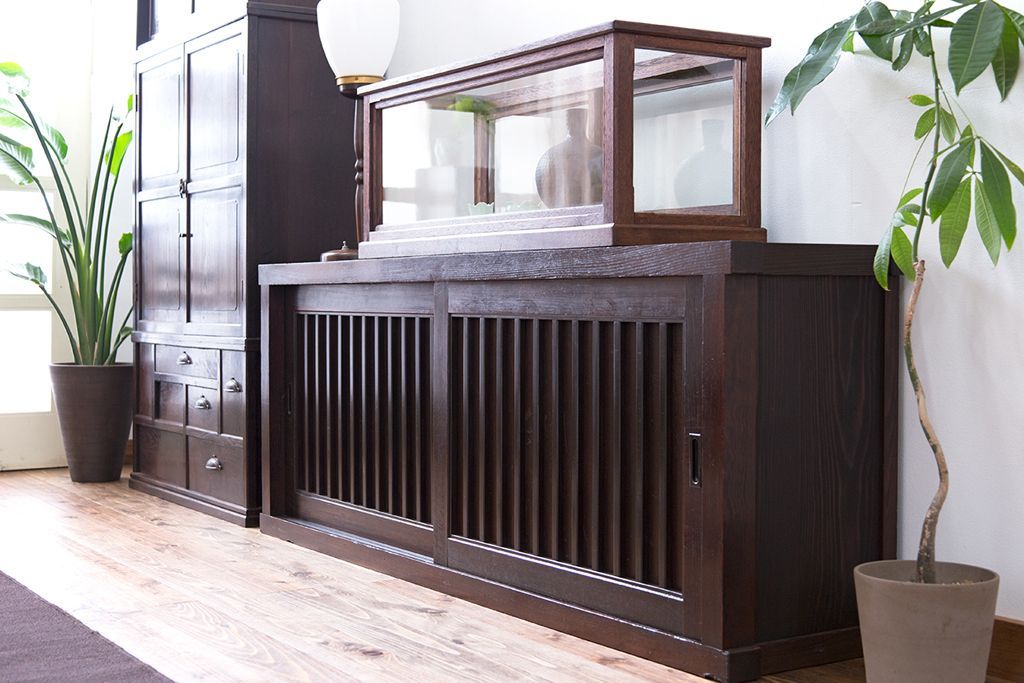 アンティーク家具　古民具・骨董　和モダンスタイル　六尺水屋箪笥サイドボード