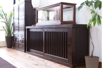 アンティーク家具　古民具・骨董　和モダンスタイル　六尺水屋箪笥サイドボード