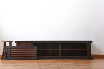 アンティーク家具　古民具・骨董　水屋箪笥ローボード(テレビ台、キャビネット、収納棚)