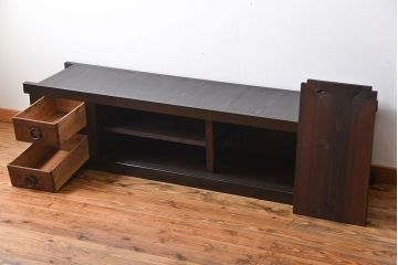 アンティーク家具　古民具・骨董　水屋箪笥ローボード(テレビ台、キャビネット、収納棚)