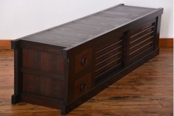 アンティーク家具　古民具・骨董　水屋箪笥ローボード(テレビ台、キャビネット、収納棚)