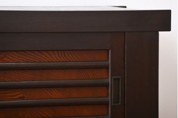 アンティーク家具　古民具・骨董　水屋箪笥ローボード(テレビ台、キャビネット、収納棚)