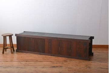 アンティーク家具　古民具・骨董　水屋箪笥ローボード(テレビ台、キャビネット、収納棚)