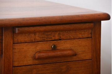 ヴィンテージ家具　イギリスビンテージ　オーク材　片袖机