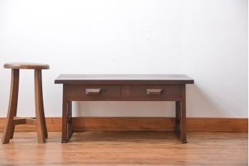 アンティーク家具　アンティーク　ナラ材　シックな文机(1)
