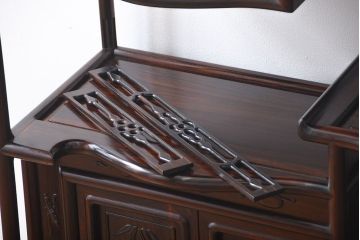 アンティーク家具　古民具・骨董　黒檀材の茶棚(飾り棚)