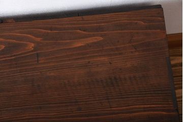 アンティーク家具　前面欅材　モールガラス入り戸棚