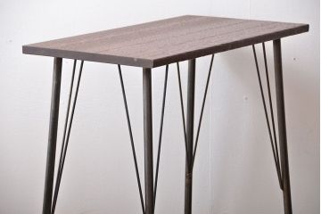 アンティーク家具　アンティーク 天板一枚板 古材を使った鉄脚テーブル(1)