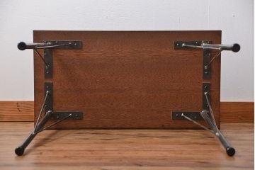 アンティーク家具　アンティーク 天板一枚板 古材を使った鉄脚テーブル(1)