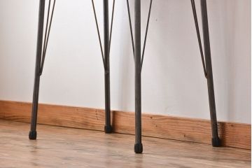 アンティーク家具　アンティーク 天板一枚板!古材を使った鉄脚テーブル(2)