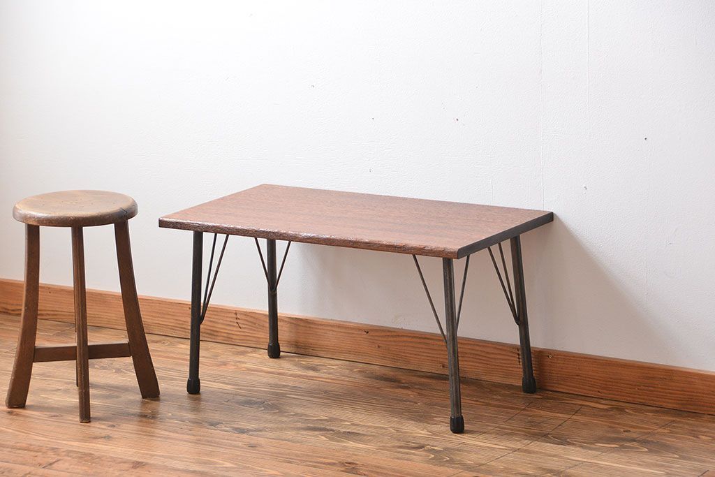 アンティーク家具　アンティーク　鉄脚センターテーブル(ディスプレイ台)(2)