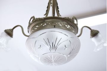 イギリスアンティーク　カットガラスシャンデリア