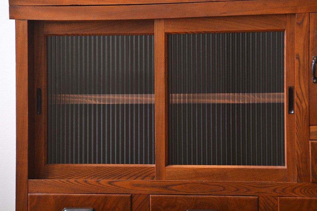 アンティーク家具　古民具・骨董　欅材!重ね水屋箪笥