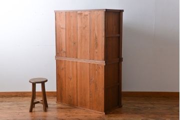 アンティーク家具　古民具・骨董　欅材!重ね水屋箪笥