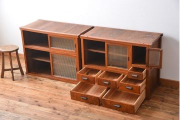 アンティーク家具　古民具・骨董　欅材!重ね水屋箪笥