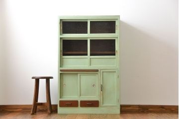 アンティーク家具　アンティークペイント　小振りな食器棚