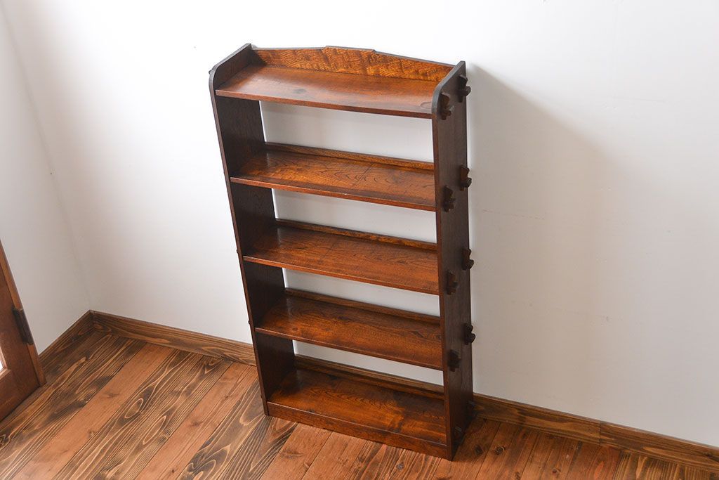 レトロ家具　昭和レトロ　栓材　楔(くさび)式本棚