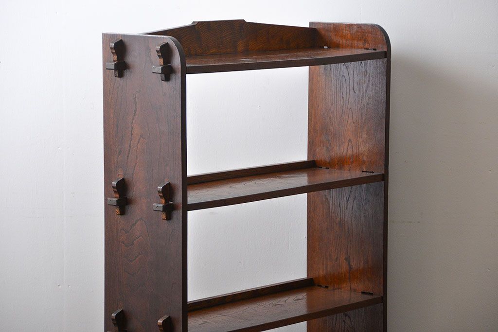 レトロ家具　昭和レトロ　栓材　楔(くさび)式本棚