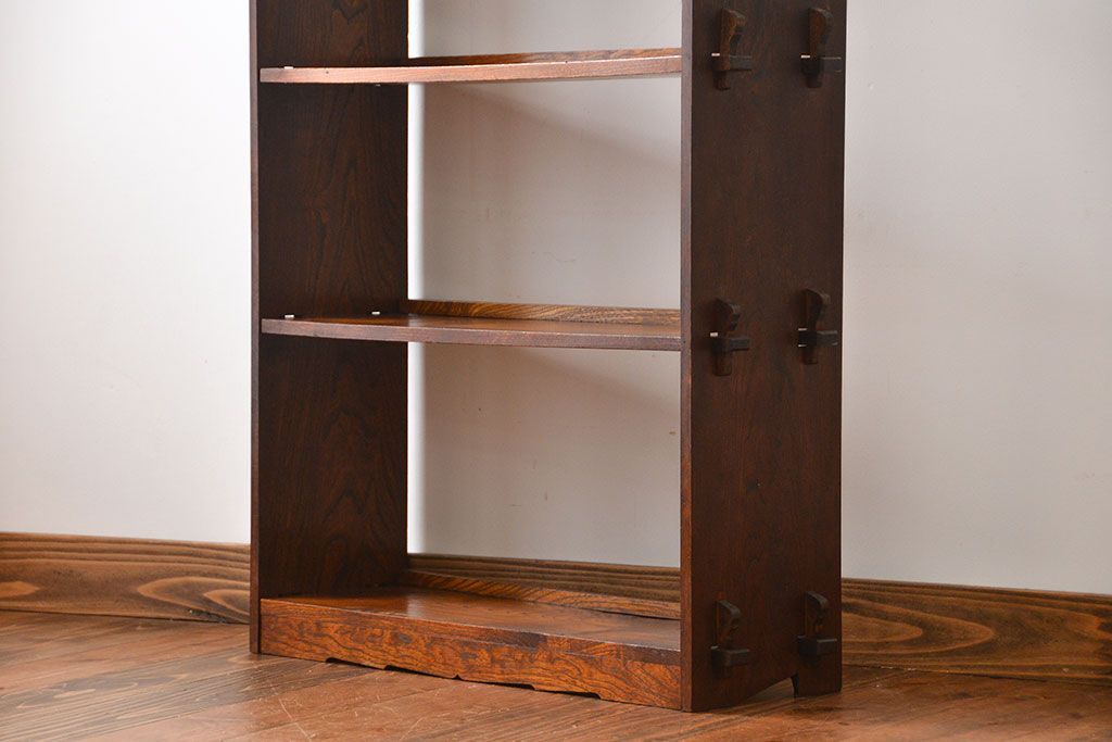 レトロ家具　昭和レトロ　栓材　楔(くさび)式本棚