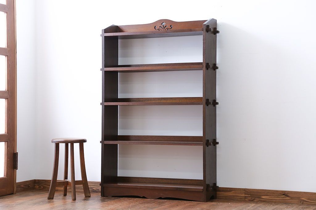 レトロ家具　昭和レトロ　上品な楔(くさび)式本棚