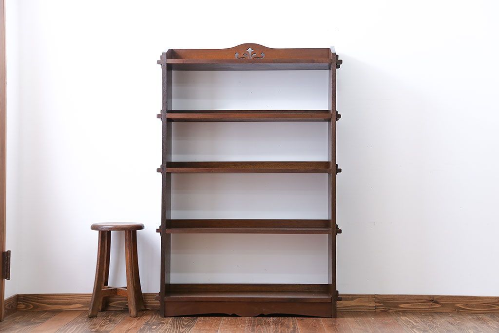 レトロ家具　昭和レトロ　上品な楔(くさび)式本棚