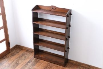 レトロ家具　昭和レトロ　上品な楔(くさび)式本棚