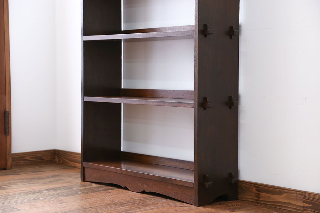 レトロ家具　昭和レトロ　上品な楔(くさび)式本棚