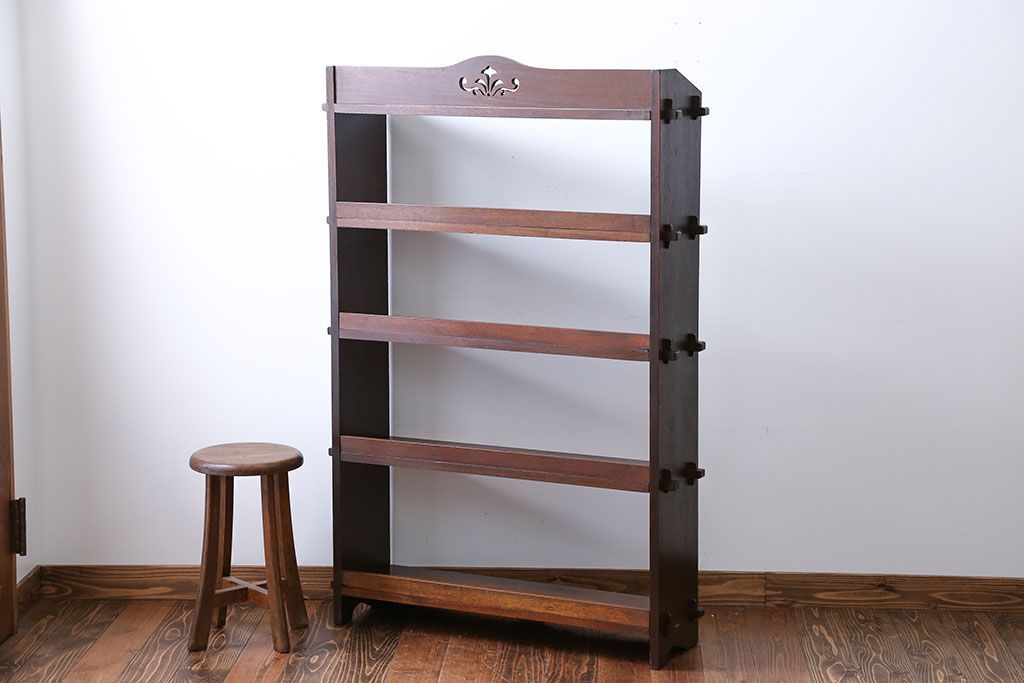 レトロ家具　昭和レトロ　上品な楔(くさび)式本棚