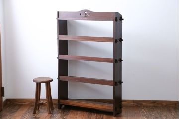 レトロ家具　昭和レトロ　上品な楔(くさび)式本棚