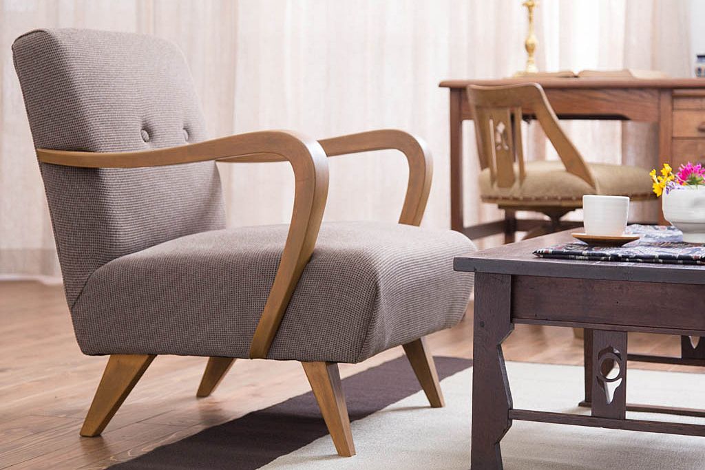 レトロ家具　アンティーク　レトロなシングルソファ(一人掛けソファ)(1)