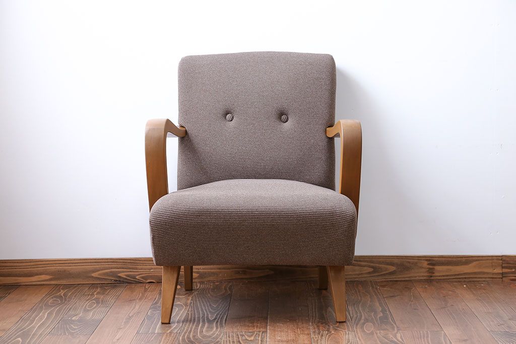 レトロ家具　アンティーク　レトロなシングルソファ(一人掛けソファ)(1)