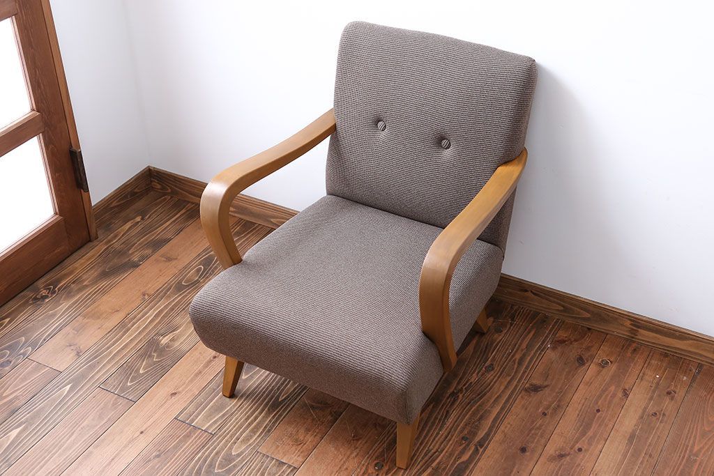 レトロ家具　アンティーク　レトロなシングルソファ(一人掛けソファ)(1)