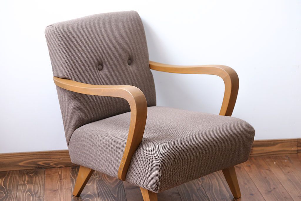 レトロ家具　アンティーク　レトロなシングルソファ(一人掛けソファ)(1)